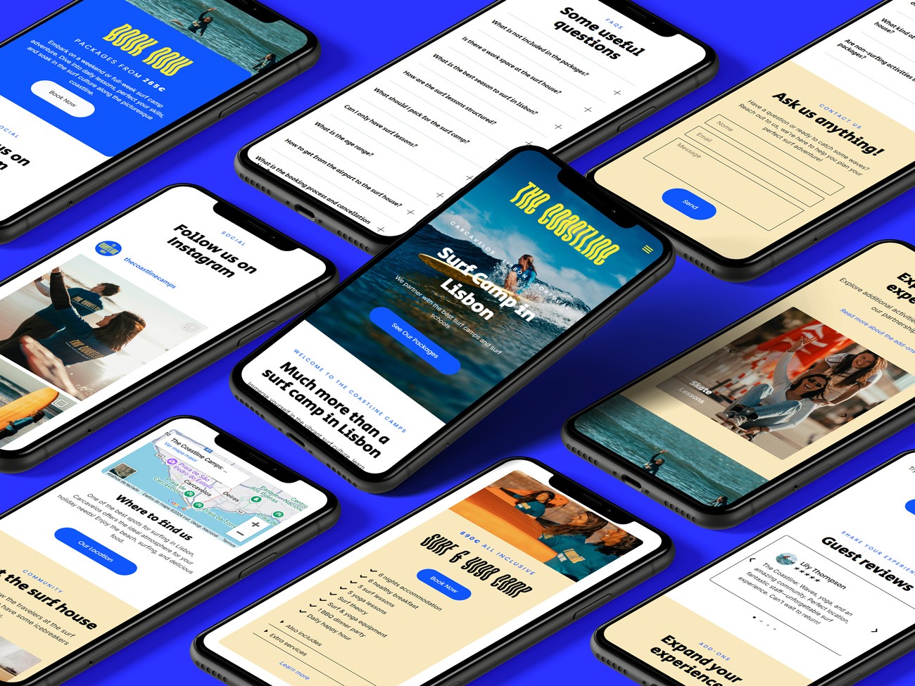 The Coastline Camps Mobile Mockup Branding